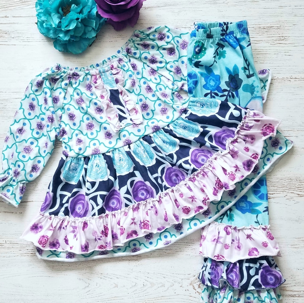 🌈30% off Bundles🌈 Girls Boutique Ruffle Outfit